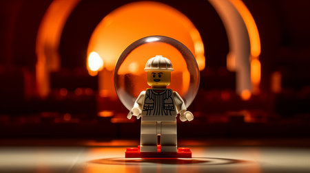 a stunningly detailed and intricate lego creation is showcased in this ultra-realistic and hyper maximalist photograph. shot on a 25mm lens with a depth of field and tilt blur effect, the image captures the dramatic lighting and soft ambiance. with its elegant and dynamic pose, this photograph truly highlights the ultra-detailed and intricate details of the lego masterpiece. ai generatedの素材