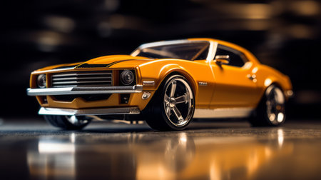 a hot wheels car is showcased in this ultra-realistic and insanely detailed photograph. the intricate details of the car are highlighted through the use of various photography techniques such as depth of field, tilt blur, and dramatic lighting. shot on a 25mm lens, this image captures the elegance and dynamic pose of the car, while the 32k resolution adds to its ultra-detailed appearance. ai generatedの素材