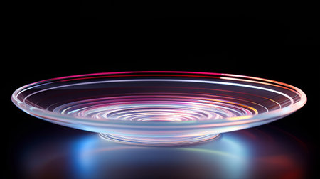 a frisbee isolated in an ultra-realistic and insanely detailed photoshoot. shot on a 25mm lens with depth of field and tilt blur effects. the image showcases intricate details with dramatic lighting and soft, volumetric shadows. the photo has been enhanced with various techniques including super-resolution, global illumination, and screen space reflections. the result is an elegant and dynamic pose captured with stunning clarity and intricateの素材