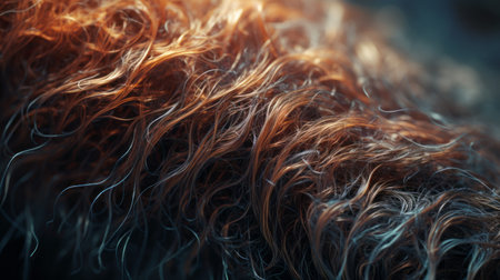 the photo showcases a high-definition hair wallpaper in 1080p resolution. the image features a textured and layered hairstyle with a wavy appearance. the style is reminiscent of the petzval 85mm f22 lens, creating a hyper-realistic effect. the dark amber and indigo tones add depth and richness to the overall composition. ai generatedの素材