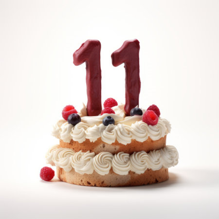 nineteenth-century anniversary cake with candles, featuring a light beige and maroon color scheme reminiscent of the 17th century. this high-resolution image showcases a lomo style with cranberrycore accents. the slender design of the cake adds an elegant touch to the overall composition. ai generatedの素材