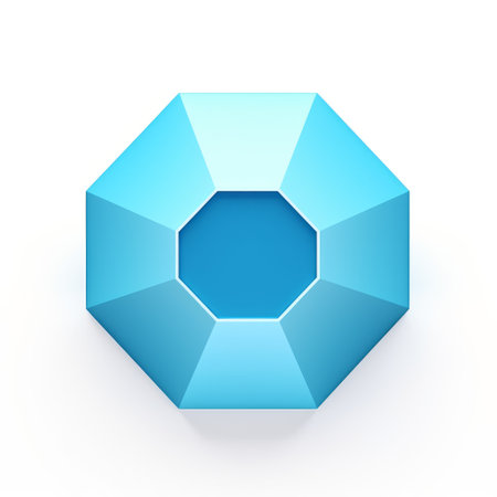 a blue hexagon icon, rendered in cinema4d, showcases symmetrical compositions and crystalcore design. this free vector image features an aquamarine color palette, perfect for data visualization. the explosive pigmentation adds a vibrant touch to the icon, while the c-mount lens enhances its visual appeal. ai generatedの素材