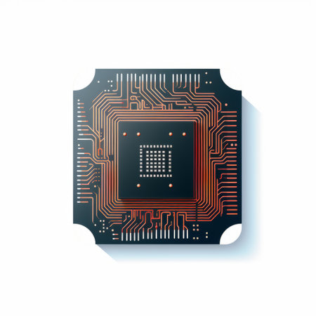 a circuit board with a dark navy and dark bronze color scheme is depicted on a white background. the design features feminine sticker art with soft edges and atmospheric effects. the image showcases flat areas of color and is captured using a handheld c-mount lens with high-speed sync. ai generatedの素材