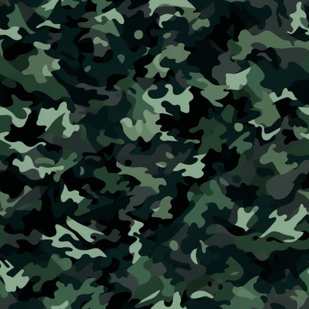 a photo showcasing a camouflage texture with a dark emerald and light black color scheme. the image features bold outlines, flat colors, and dynamic combinations of colors. it exudes a militaristic realism and embodies the scoutcore aesthetic. the texture is characterized by voluminous forms and heavy shading. ai generatedの素材