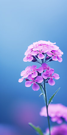 the photo features a blue background with a lensbaby composer pro ii with edge 50 optic style. it showcases a combination of light violet and dark pink hues. the image captures the essence of minimalist nature studies by petros afshar and exhibits ornate detail and delicate realism reminiscent of charles spencelayh's work. ai generatedの素材
