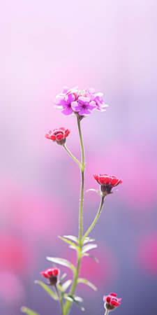 colorful flowers in various shades, set against a blush pink background, create a visually stunning composition. the high dynamic range enhances the vibrant colors, while the graceful balance of the flowers adds to their allure. this wildlife photograph, rendered in unreal engine, showcases a minimalistic japanese aesthetic. prepare to be amazed by the sheer beauty of this image. ai generatedの素材