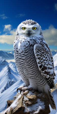 volcano photography captures the stunning beauty of the snowy owl amidst a frozen landscape. with the use of ray-traceable technology, photographers can create perfect images that showcase the mesmerizing combination of the volcano and the snowy owl. ai generatedの素材