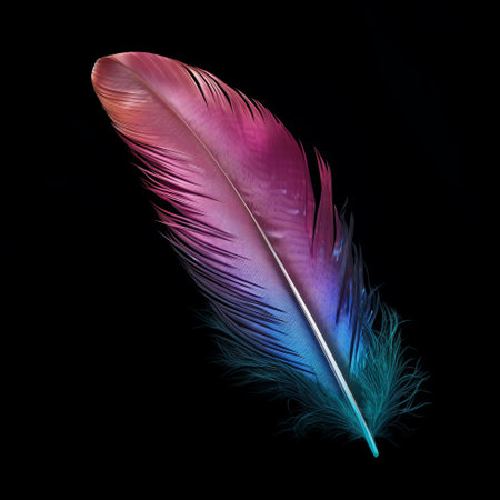 feather wallpapers featuring dark cyan and light crimson hues for your desktop. inspired by artists like mike campau and daan roosegaarde, these color photography pioneers capture realistic still lifes with dramatic lighting. explore the captivating combination of light magenta and green in the artwork of caras ionut. ai generatedの素材