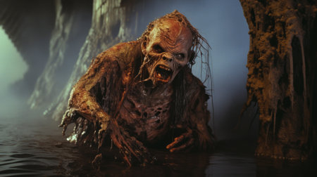 ian fletcher, the undead oscar nominee, is captured in this associated press photo titled "nothing but trouble." the image showcases his haunting portrayal, reminiscent of the artistic styles of wendy froud, todd mcfarlane, and marc silvestri. with an earthy naturalism, the photo is taken using the zeiss milvus 25mm f/1.4 ze lens, adding depth and clarity to the mesmerizing composition. ai generatedの素材