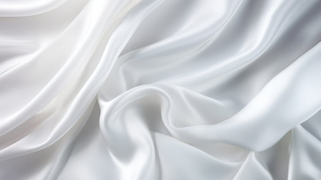 white satin fabric background photo in the style of daz3d, gabriele viertel, and pontormo. this high-resolution image, available under the creative commons attribution license, showcases the intricate details of the satin fabric. the silver tones add a touch of elegance to this uhd photo, reminiscent of the works of john singer sargent. ai generatedの素材