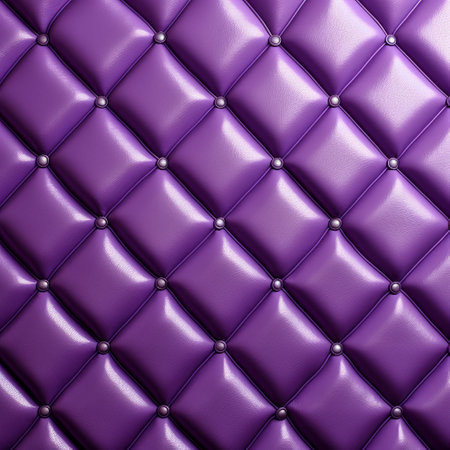 purple leather wallpaper texture stock photo featuring a back button focus style. the design showcases neon grids and luxurious geometry, providing a realistic and detailed rendering. the aggressive quilting adds depth, while the accurate and detailed poured resin enhances the overall aesthetic. ai generatedの素材