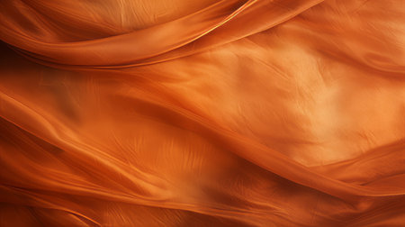 an orange silk fabric background sets the stage for a photo with an art nouveau style, featuring organic flowing lines. the dark orange and light bronze hues create a dreamy and romantic composition. captured with the tokina opera 50mm f14 ff lens, the soft and airy compositions evoke a soft and dreamy atmosphere reminiscent of the gutai group. ai generatedの素材