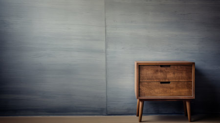 the wall behind the chair showcases a vintage minimalism style with a textural surface treatment. the gray and brown hues create a soothing ambiance. the use of fujifilm eterna 500t film enhances the visual appeal, while traditional japanese artistic techniques add a touch of cultural significance. the wall's natural materials are skillfully crafted, resulting in a smooth and polished finish. ai generatedの素材