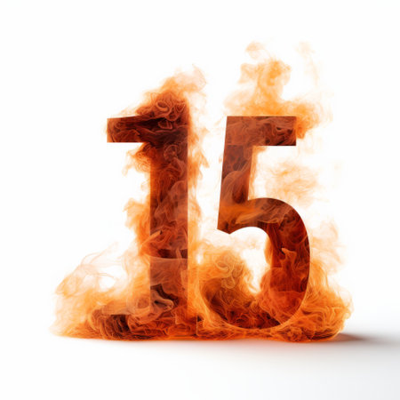 the 15 in fire stock photo showcases a captivating blend of numerical complexity and hand lettering. inspired by the frostpunk style, this image features clever juxtapositions and narrative-driven visual storytelling. the isolated figures add depth to the composition, while the use of zbrush enhances the overall artistic appeal. ai generatedの素材