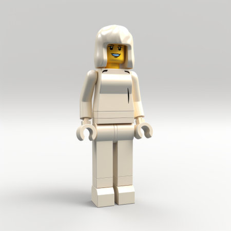 white model lego bricks, 2x022 white sfm2, take on a reinterpreted human form in a minimalistic and clean style. inspired by the works of alan moore, marguerite blasingame, and android jones, these bricks feature a light gold and light beige color palette. crafted with precision, these lego bricks are a unique and artistic creation. ai generatedの素材