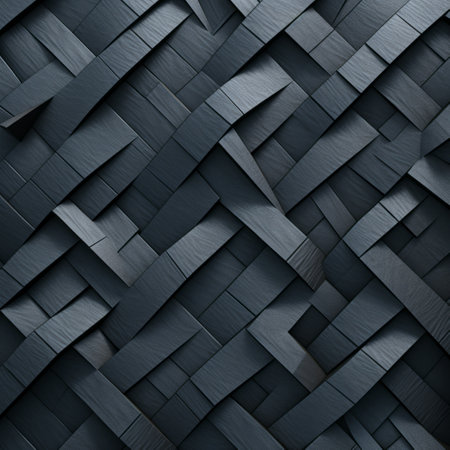 a black background with a woven paper appearance, resembling voxel art and carved wood blocks. the textured background features a combination of dark gray and light blue hues. created using octane render, this artwork showcases the skillful use of palette knives and folded planes. ai generatedの素材