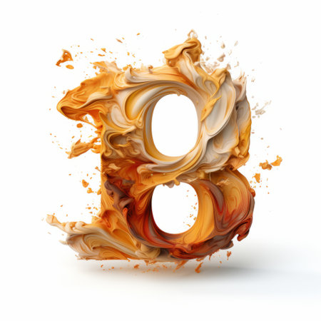 the photo showcases a captivating artwork featuring a blend of orange and green paint gracefully swirling in the air. created in the distinctive typography style of bryce 3d, the composition incorporates elements of gold and amber, resulting in realistic forms. the design also incorporates mythological symbolism, with a dark white and amber color palette enhancing the intricate character details. ai generatedの素材