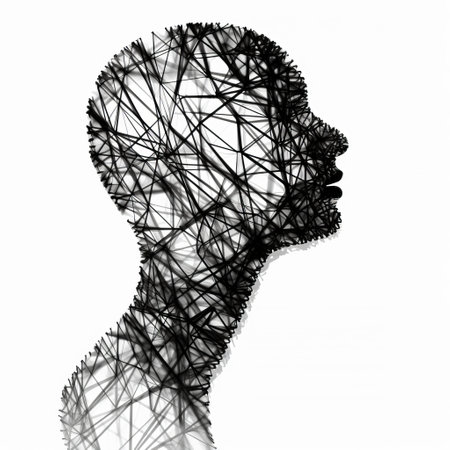 a black and white vector silhouette of a person, resembling lines, is available for purchase at the price of 1 credit, equivalent to usd 1. this artwork is inspired by the style of sculptural installation artists and features bold mixed media portraits. the human form is reinterpreted through intertwined networks, creating a visually captivating piece. the shallow depth of field and constructed photography techniques enhanceの素材