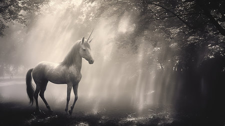 clarence h. white's photograph captures the essence of a unicorn's shapeshifting ability. the image showcases the mythical creature seamlessly transforming its appearance, imitating various creatures and objects, and even assuming a human form. this mesmerizing ability of the unicorn makes it a master of surprise and deception. ai generatedの素材