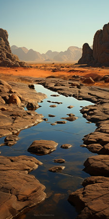 a stunning photograph of egypt showcasing its extreme and unforgiving landscape. the image captures the dry land and bubbling pools of lava, presenting a unique perspective through professional nature photography. the details are meticulously captured, enhanced by the natural and cinematic lighting. shot with a hasselblad 6h, this photograph truly captures the essence of egypt's harsh beauty. ai generatedの素材