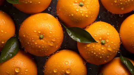 tangerine seamless background with visible water droplets captured from an overhead angle using a hasselblad camera. this award-winning photograph showcases exquisite color grading and high-end retouching. perfect for advertising, fine art, and commercial photography purposes. ai generatedの素材