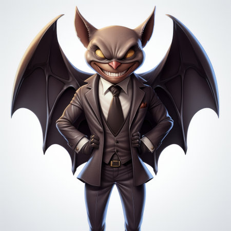 this hulimann batman movie poster features a character vector illustration in the style of tiago hoisel, mark ryden, sketchfab, and manticore. the artwork showcases detailed shading and nightmarish creatures, creating an elegantly formal and visually captivating design. ai generatedの素材