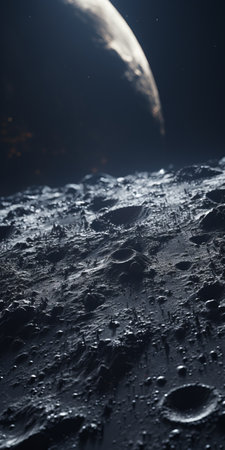 a close-up photo of the sun, showcasing its stunning realism and the moon base in the background. the frangible beauty of the scene is enhanced by the aridestnesses of the surroundings. the elegant penthouse contrasts sharply with the shallowwise depth of field, creating a captivating play of light and darknesses. shot on a 100mm lens with an aperture of f/2.0, the natural lighting adds toの素材