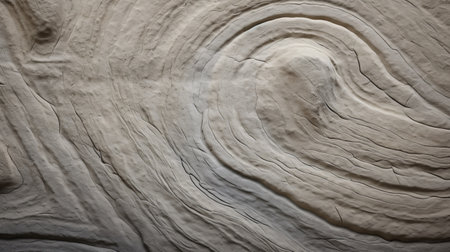 a closeup image of a wooden tree design, showcasing a creased, crinkled, and wrinkled texture. this national geographic-style photo captures a circular abstraction with elements of stone and a large-scale canvas. the curvilinear lines create a mesmerizing desert wave effect. ai generatedの素材