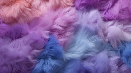 colorful fur texture background stock photography featuring a playful combination of light purple and blue hues. inspired by the artistic styles of doug hyde, hyacinthe rigaud, rinko kawauchi, and dusty piles, this vibrant image showcases a mix of light magenta and amber tones. perfect for adding a touch of creativity and visual interest to any project. ai generatedの素材