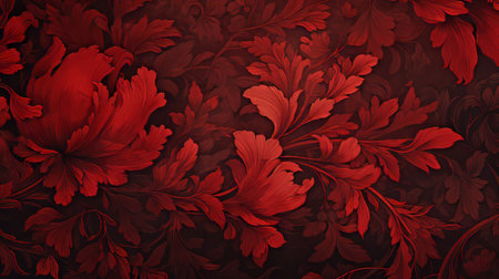 red leaves from a large flower, captured in a baroque-inspired chiaroscuro style. the intricate feather rendering and tonal variations in color create a visually stunning image. with graphics reminiscent of xbox 360, this artwork appeals to fans of furaffinity and showcases opulent fabrics. a masterpiece by tenwave. ai generatedの素材