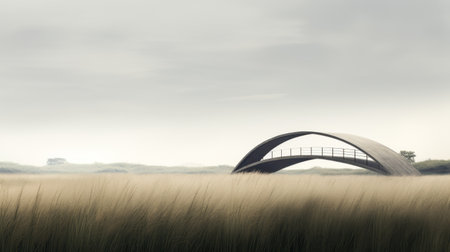 a minimalist square structure, reminiscent of the artistic styles of erik johansson and die brucke, stands proudly in the center of a serene desert landscape. this uhd image captures the purity and simplicity of the design, showcasing the influence of renowned architect santiago calatrava. the scene exudes a sense of tranquility, reminiscent of the pastoral landscapes often depicted by artist andy fairhurst. ai generatedの素材