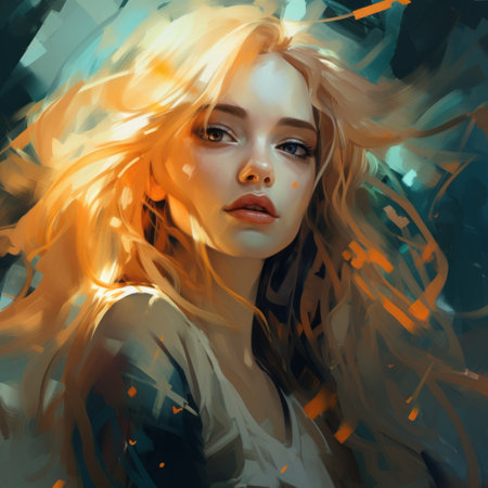 rory mccreery's anime paintings, inspired by the style of ian wallace, bring a fresh perspective to the art scene. with influences from artists like anna dittmann and inessa garmash, mccreery's conceptual digital art showcases a captivating blend of dark teal and light orange hues. through emotionally-charged brushstrokes, mccreery creates a unique visual experience. ai generatedの素材
