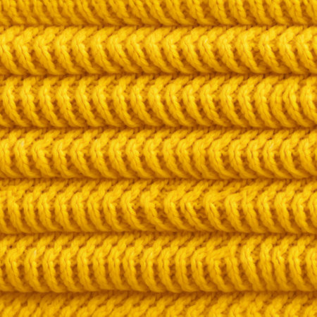a yellow cloth or knit fabric with different textures, showcasing a precise nautical detail. this uhd image captures the essence of snailcore and kimoicore styles. the fabric is colorized and beautifully knitted and crocheted, forming piles and stacks of intricate patterns. ai generatedの素材