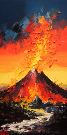 colorful bluffs of an older volcano dominate the mountain landscape, resembling action paintings by dima dmitriev. the intense close-ups capture the vibrant red and orange hues, creating an eye-catching composition. with a resolution of 3840x2160, this photograph showcases ultrafine detail, immersing viewers in the captivating beauty of nature. ai generatedの素材