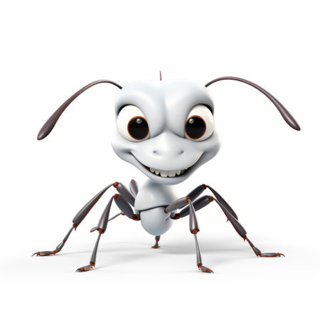 the photo showcases a captivating ant animation music video with a light, white, and gray color palette. the playful caricature style is enhanced by detailed character expressions, reminiscent of the whimsical illustrations by arthur sarnoff, raphael lacoste, and amedee ozenfant. ai generatedの素材