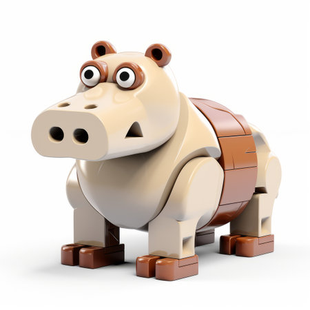 the lego hippos 3d figurines set pack features realistic and detailed rendering of light white and brown hippos with robotic motifs. the figurines showcase strong facial expressions and imaginative shapes, incorporating stylized animal motifs. perfect for fans of frogcore and those who appreciate unique and creative designs. ai generatedの素材