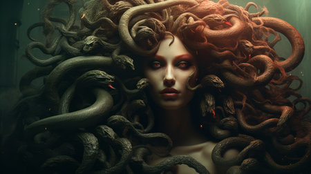 the medusa android hd wallpaper (698732229) showcases a stunning blend of realism and surrealistic elements. with its 8k resolution, this wallpaper features multi-layered compositions and intricately textured details. dark fantasy creatures, including a captivating cobra, are depicted, along with trapped emotions. get ready to immerse yourself in a visually captivating and thought-provoking experience. ai generatedの素材