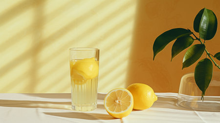 table linen featuring a captivating arrangement of lemons, captured in the mesmerizing style of backlit photography. the hyper-realistic water droplets on the lemons add a touch of authenticity, while the use of kodak portra film enhances the overall aesthetic. inspired by japanese minimalism, the translucent colors and stereotype photography techniques create a stunningly realistic rendering. ai generatedの素材