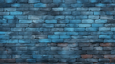 an old brick wall painted in a unique combination of dark gray and dark cyan, showcasing multilayered dimensions and luminous colors. the soft-edged hues of dark blue and red blend harmoniously with the contrasting hard-edged shapes of dark gray and light aquamarine, creating a visually captivating composition. ai generatedの素材