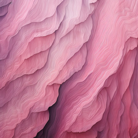 a beautiful pink rock texture with futuristic chromatic waves and realistic landscapes. this photo showcases soft, tonal colors inspired by iris van herpen's colorful layered forms. the monochromatic palette is enhanced digitally, resulting in vibrant and colorful curves. ai generatedの素材