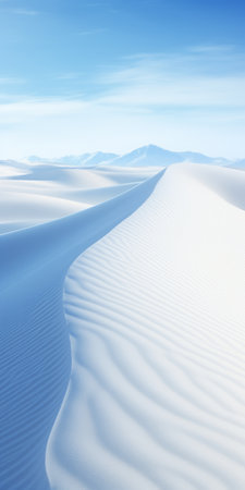 a stunning white sands wallpaper showcasing the beauty of white sand rendered in unreal engine. the image features a mesmerizing blend of light azure and indigo hues. with its cross-processing effect and 8k resolution, this national geographic photo is a true masterpiece of panel composition mastery. ai generatedの素材