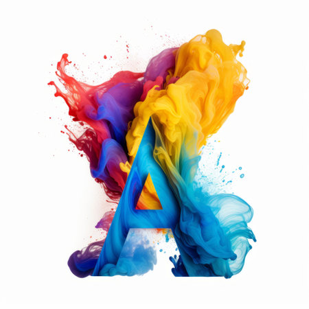a vibrant and dynamic photo featuring adobe air 2 in bold spray-painted letters. the composition is angular and eye-catching, with colorful explosions and realistic watercolor paintings in azure and amber hues. the crossed colors add an extra visual interest to this captivating image. ai generatedの素材
