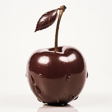 the photo showcases a dark brown and dark bronze apple made of liquid metal. with a somber mood, the apple appears in shades of dark white and dark pink. the image is captured using the kimoicore technique and processed with adox silvermax, resulting in a soggy yet captivating visual. ai generatedの素材