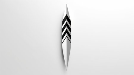 a flattened stylized design featuring 3d lines and geometric shapes reminiscent of detailed feather rendering, minimalist sculpture, and urban signage. the design is predominantly light white and light black, with a birds-eye-view perspective and sharp edges. the focus is on the back button. ai generatedの素材