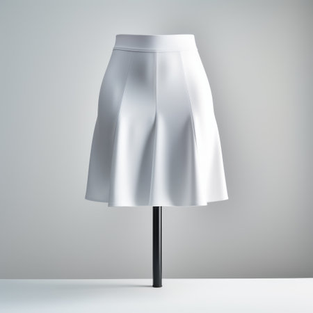 a mannequin wearing a white skirt is featured in this stock photo, showcasing the industrial design style. created using zbrush, the poured monochromatic harmony of light gray adds to its minimalist and anti-clutter aesthetic. this contest-winning design is perfect for those seeking sleek and modern visuals. ai generatedの素材