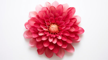 a chrysanthemum flower, in the style of light red and dark pink, is captured on a white background. this floral photograph showcases meticulous detailing, reminiscent of artists lilia alvarado and karen knorr. with a touch of felinecore, this image by victoria poyser is a stunning representation of nature's beauty. ai generatedの素材
