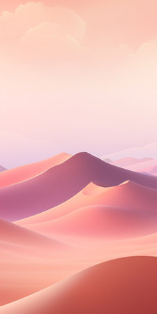 a vector illustration of an isolated sand desert landscape, featuring clean lines, pure forms, and realistic hyper-detail. the illustration is done in a style of light magenta and light indigo, with subtle atmospheric perspective and soft gradients. the image is in uhd resolution and showcases colorful moebius. ai generatedの素材