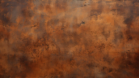a brown tile with a dirty rusty texture, resembling dark orange and dark bronze. the tile has soft edges and atmospheric effects, reminiscent of large scale paintings. its metallic surface gives it the appearance of an archaeological object. inspired by mars ravelo, it creates spectacular backdrops. ai generatedの素材