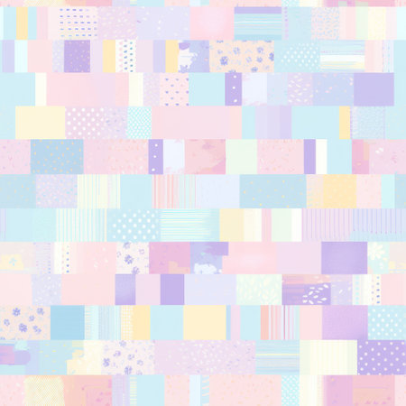 pastel backgrounds fabric by girle on spoonflower custom fabric. this fabric features mosaic-like collages, colorful impressionism, flat color blocks, strip painting, and japanese-inspired motifs. the design evokes a sense of low resolution and fragmented memories, creating a unique and artistic visual experience. ai generatedの素材