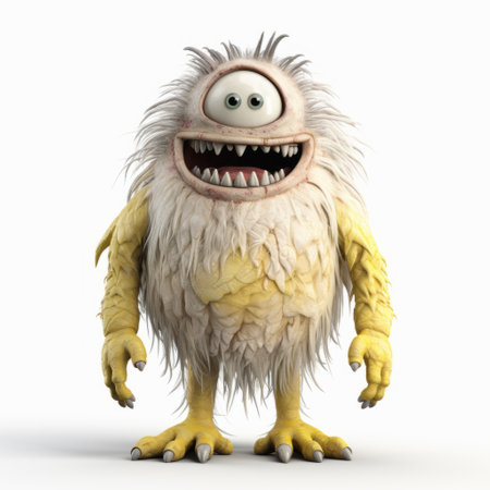 cartoon monsters and cute teddy bears are depicted in this photo on a white background. the characters are rendered in a realistic and hyper-detailed style, resembling the eerie realism found in national geographic photos. the monsters have spiky mounds and come in shades of yellow and white, creating a visually striking image. additionally, animated gifs inspired by the game frostpunk are incorporated into the composition.の素材